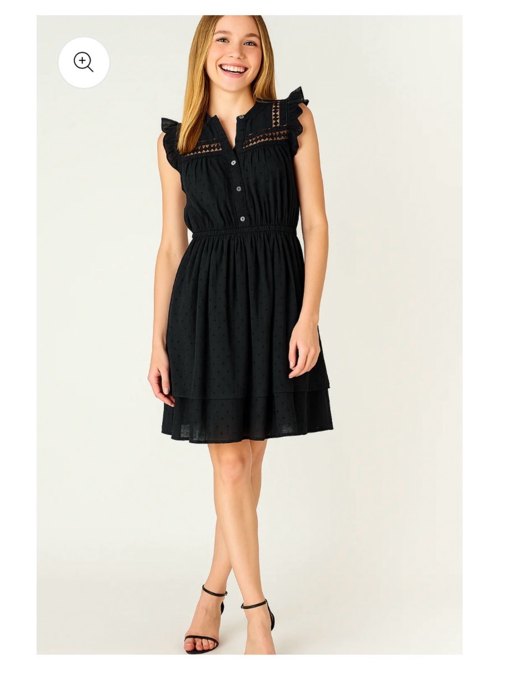 Aqua - Black Sundress with Detailing - Size M